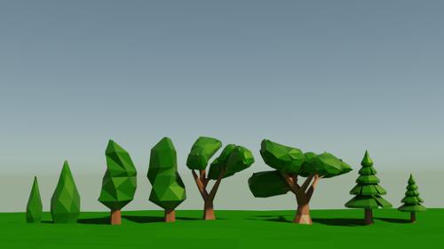 Low poly trees preview image